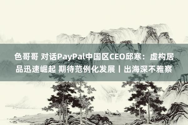 色哥哥 对话PayPal中国区CEO邱寒：虚构居品迅速崛起 期待范例化发展丨出海深不雅察