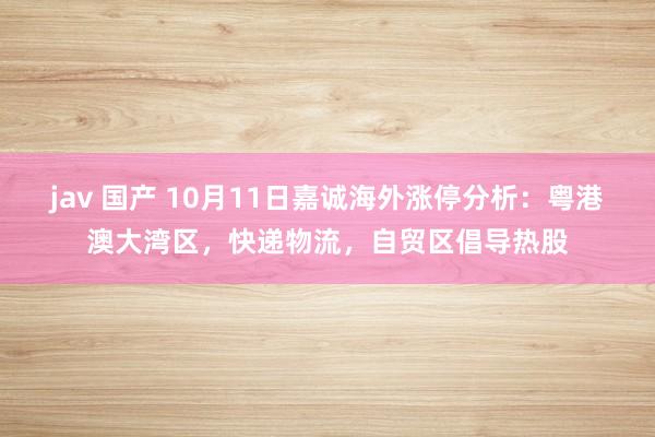 jav 国产 10月11日嘉诚海外涨停分析：粤港澳大湾区，快递物流，自贸区倡导热股