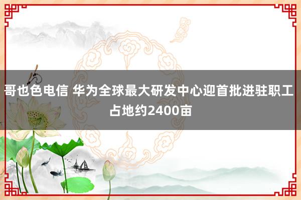 哥也色电信 华为全球最大研发中心迎首批进驻职工 占地约2400亩