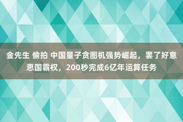 金先生 偷拍 中国量子贪图机强势崛起，罢了好意思国霸权，200秒完成6亿年运算任务