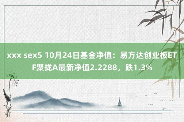 xxx sex5 10月24日基金净值：易方达创业板ETF聚拢A最新净值2.2288，跌1.3%