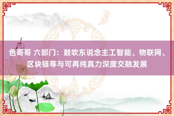 色哥哥 六部门：鼓吹东说念主工智能、物联网、区块链等与可再纯真力深度交融发展