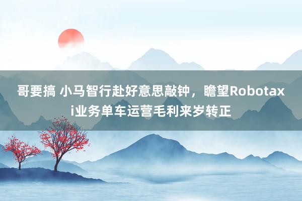 哥要搞 小马智行赴好意思敲钟，瞻望Robotaxi业务单车运营毛利来岁转正