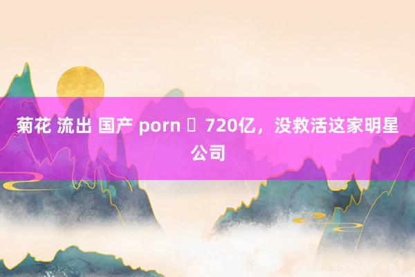 菊花 流出 国产 porn ​720亿，没救活这家明星公司