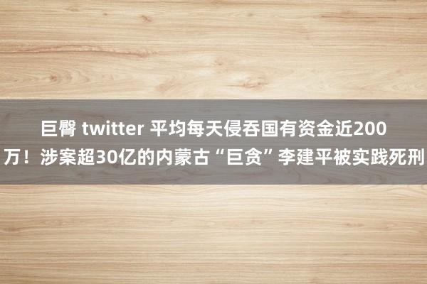 巨臀 twitter 平均每天侵吞国有资金近200万！涉案超30亿的内蒙古“巨贪”李建平被实践死刑