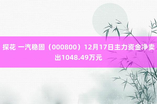 探花 一汽稳固（000800）12月17日主力资金净卖出1048.49万元