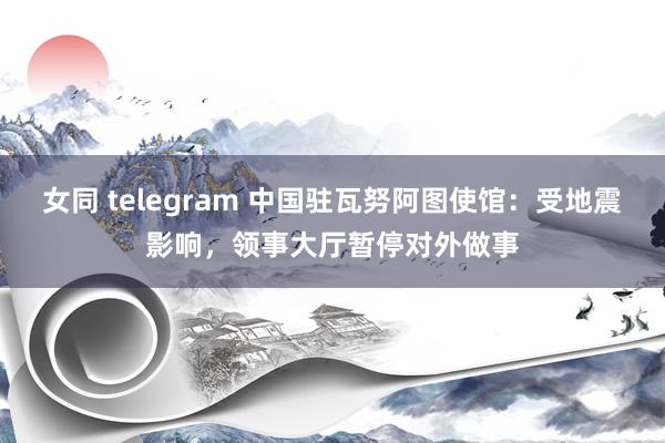 女同 telegram 中国驻瓦努阿图使馆：受地震影响，领事大厅暂停对外做事