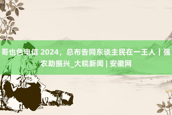 哥也色电信 2024，总布告同东谈主民在一王人｜强农助振兴_大皖新闻 | 安徽网