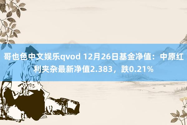 哥也色中文娱乐qvod 12月26日基金净值：中原红利夹杂最