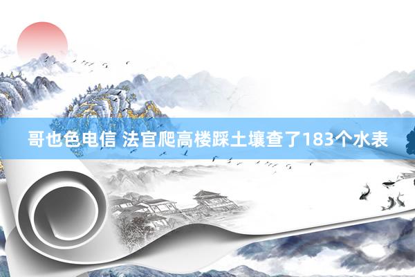 哥也色电信 法官爬高楼踩土壤查了183个水表