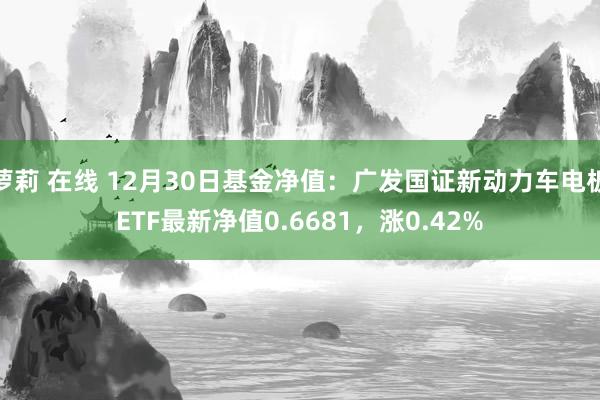 萝莉 在线 12月30日基金净值：广发国证新动力车电板ETF