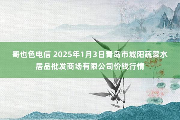 哥也色电信 2025年1月3日青岛市城阳蔬菜水居品批发商场有