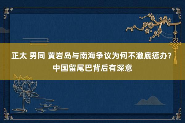 正太 男同 黄岩岛与南海争议为何不澈底惩办? 中国留尾巴背后有深意