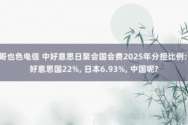 哥也色电信 中好意思日聚会国会费2025年分担比例: 好意思国22%， 日本6.93%， 中国呢?