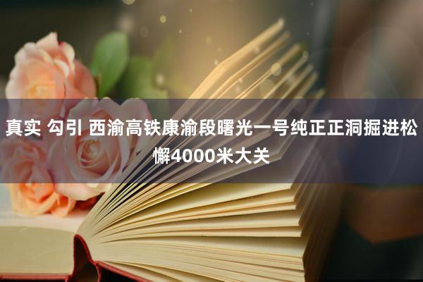 真实 勾引 西渝高铁康渝段曙光一号纯正正洞掘进松懈4000米