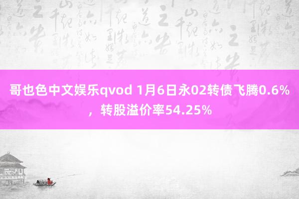 哥也色中文娱乐qvod 1月6日永02转债飞腾0.6%，转股