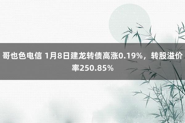 哥也色电信 1月8日建龙转债高涨0.19%，转股溢价率250